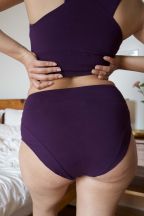 Culotte taille haute Nam Aubergine