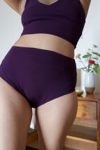 Culotte taille haute Nam Aubergine